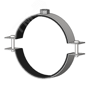 Хомут трубный с резиновым уплотнением  4 1/2 121-127мм сантехнический с гайкой М10 оцинкованная сталь W1 средних нагрузок - фото 2