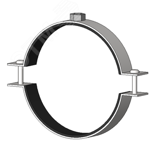 Хомут трубный с резиновым уплотнением  5 132-143мм сантехнический с гайкой М10 оцинкованная сталь W1 средних нагрузок - фото 2