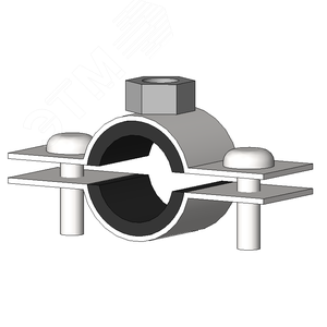 Хомут трубный с резиновым уплотнением  3/8 15-19ммсантехнический с гайкой М8 оцинкованная сталь W1 средних нагрузок - фото 2