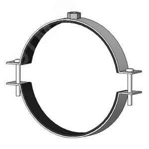 Хомут трубный с резиновым уплотнением  6 159-165мм сантехнический с гайкой М10 оцинкованная сталь W1 средних нагрузок - фото 2