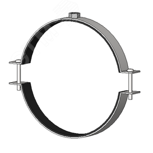 Хомут трубный с резиновым уплотнением  7 198-202мм сантехнический с гайкой М10 оцинкованная сталь W1 средних нагрузок - фото 2