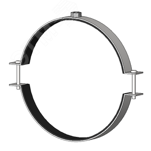 Хомут трубный с резиновым уплотнением  8 216-225мм сантехнический с гайкой М10 оцинкованная сталь W1 средних нагрузок - фото 2