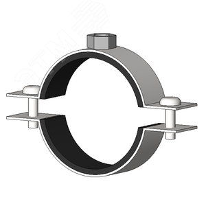 Хомут трубный с резиновым уплотнением 1 3/4 54-58мм  сантехнический с гайкой М8 оцинкованная сталь W1 средних нагрузок - фото 2