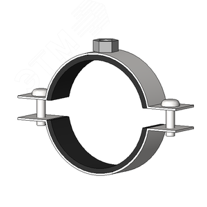 Хомут трубный с резиновым уплотнением  2 59-65мм сантехнический с гайкой М8 оцинкованная сталь W1 средних нагрузок - фото 2