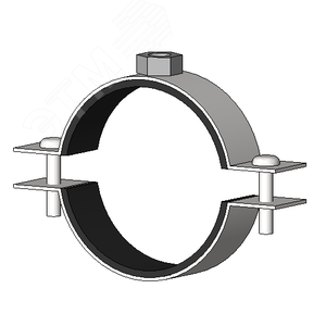 Хомут трубный с резиновым уплотнением  2 1/2 74-80мм сантехнический с гайкой М10 оцинкованная сталь W1 средних нагрузок - фото 2