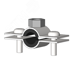Хомут трубный с резиновым уплотнением 1/8 8-11мм сантехнический с гайкой М8 оцинкованная сталь W1 средних нагрузок - фото 2
