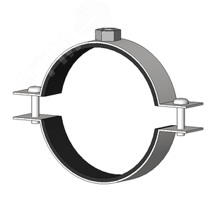 Хомут трубный с резиновым уплотнением 3 1/2 95-103мм сантехнический с гайкой М10 оцинкованная сталь W1 средних нагрузок - фото 2