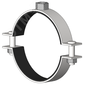 Хомут трубный с резиновым уплотнением Т 5 137-142мм сантехнический гайка М16 оцинкованная сталь W1 высокой нагрузки - фото 2