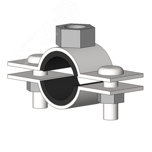 Хомут трубный с резиновым уплотнением Т 1/2 20-24мм сантехнический гайка М12 оцинкованная сталь W1 высокой нагрузки - фото 2