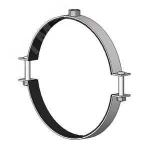 Хомут трубный с резиновым уплотнением Т 10 270-280мм  сантехнический гайка М16 оцинкованная сталь W1 высокой нагрузки - фото 2