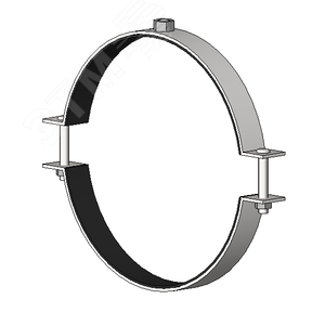 Хомут трубный с резиновым уплотнениемТ 12 315-326мм  сантехнический гайка М16 оцинкованная сталь W1 высокой нагрузки - фото 2