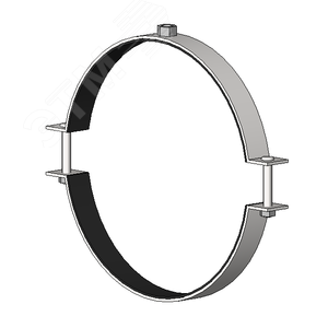 Хомут трубный с резиновым уплотнением Т 14 340-356мм  сантехнический гайка М16 оцинкованная сталь W1 высокой нагрузки - фото 2