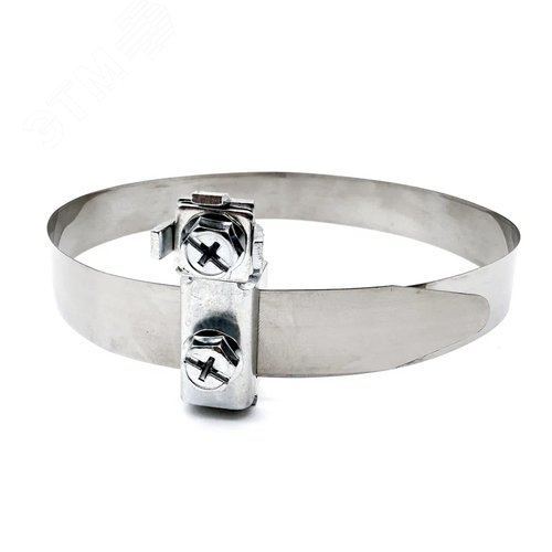 Хомут червячный заземления (комплект хомут+ клемма)   25-40 нержавеющая сталь W2 - фото 4