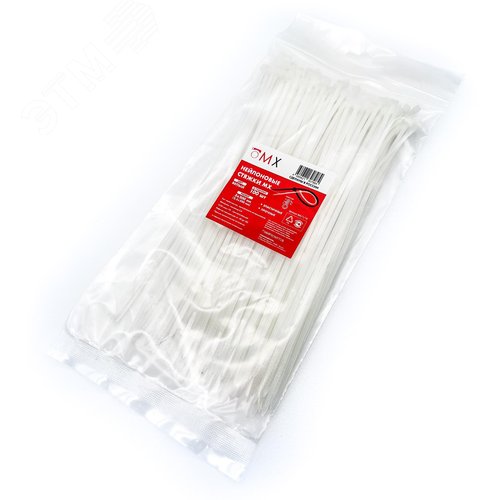 Хомут-стяжки ленточные 5x200 (4,5x200) белые 100шт нейлон полиамид - фото 2