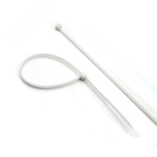 Хомут-стяжки ленточные 5x200 (4,5x200) белые 100шт нейлон полиамид - фото 1