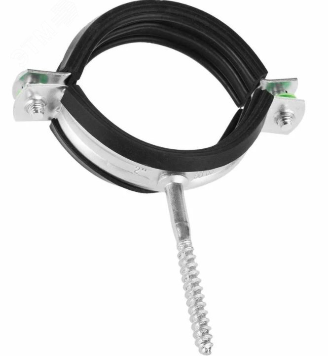 Изображение товара Трубный хомут ДГ3 с шур 2 59-65 мм цинк, сталь углеродистая, резиновая прокладка