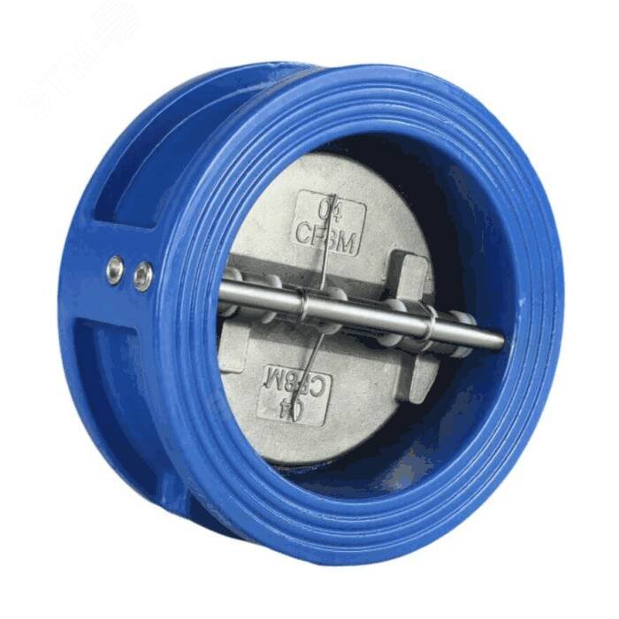 Изображение товара Клапан обратный чугун Ду 100 Ру16 межфланцевый затвор створки чугун+EPDM (шт)