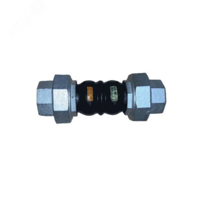 Изображение товара Компенсатор резиновый антивибрационный EPDM Ду 15 Ру16 ВР 200мм сжатие/растяжение 22 мм/6 мм (шт)