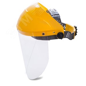 Щиток защитный лицевой НБТ2 ВИЗИОН (ударопрочный желтый козырек, увеличенный защитный экран из оптически прозрачного поликарбоната размером 220х315мм, толщиной 0,75 мм, наголовное крепление RAPID с плавной регулировкой по размеру головы и мягким