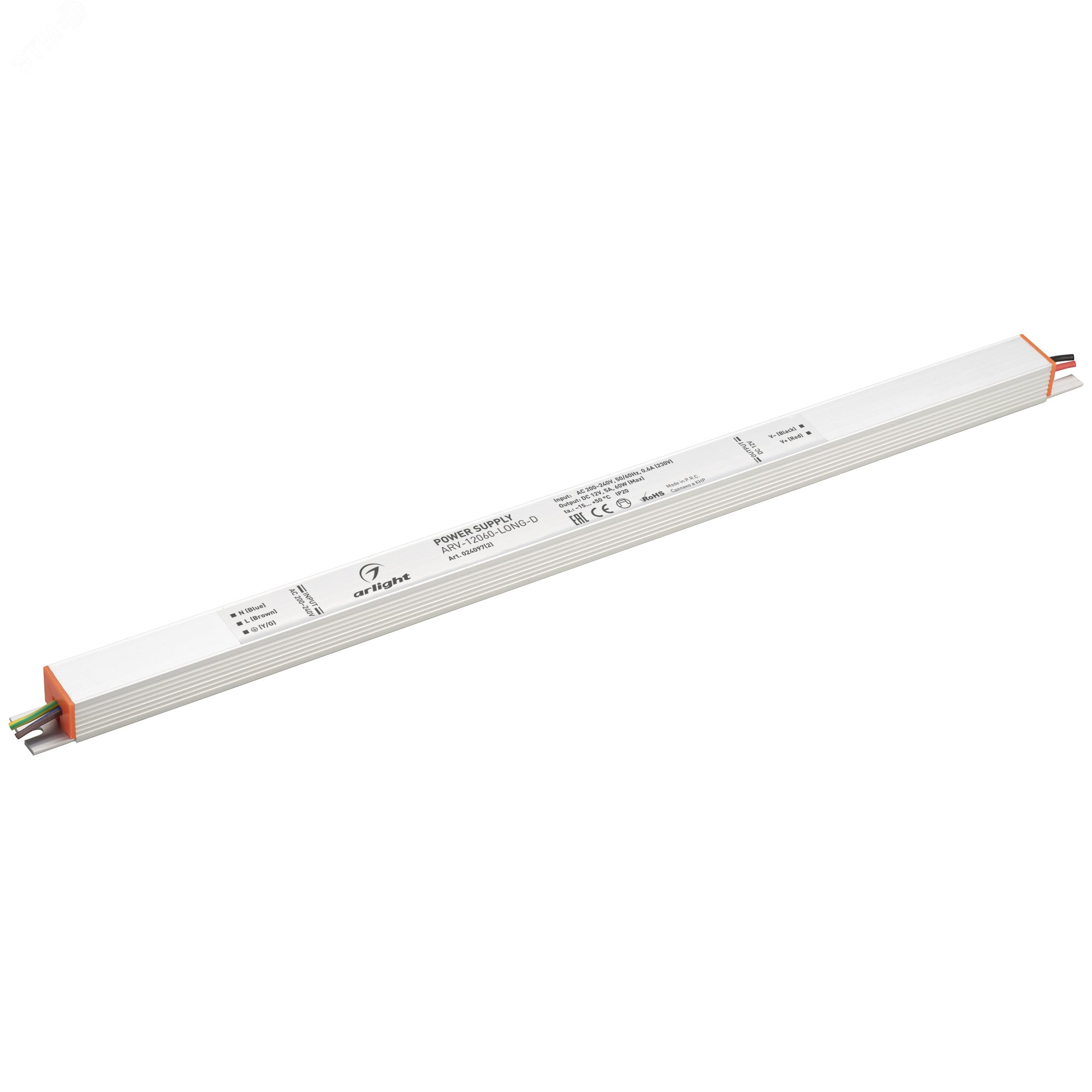 Изображение товара Блок питания ARV-12060-LONG-D (12V, 5A, 60W) (ARL, для светодиодных лент, IP20 металл, 3 года) (шт) Изображение товара Блок питания ARV-12060-LONG-D (12V, 5A, 60W) (ARL, для светодиодных лент, IP20 металл, 3 года) (шт)
