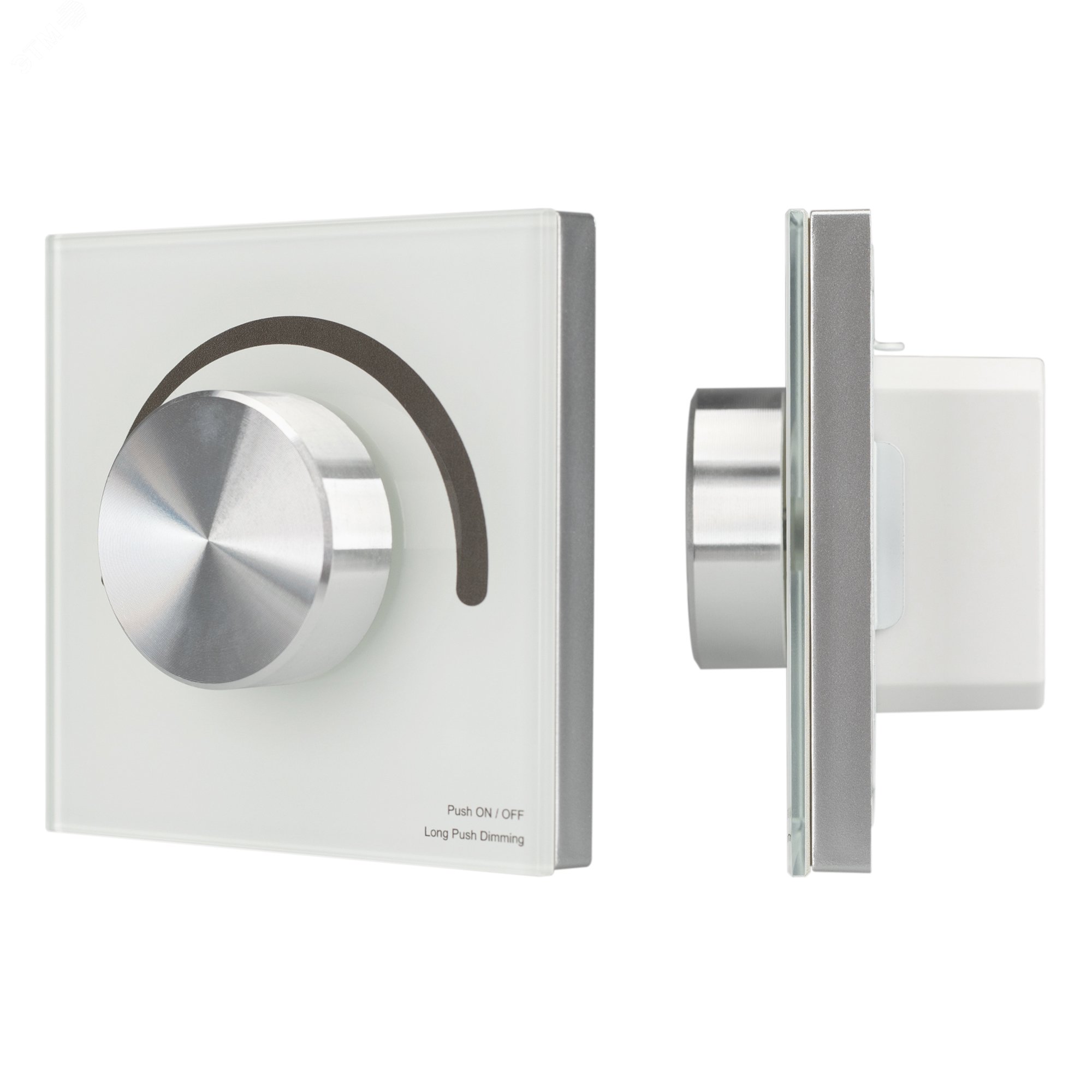 Изображение товара Панель SMART-P98-DIM-G-IN White (230V, 1.5A, 0/1-10V, Rotary, 2.4G) (ARL, Стекло) (шт)