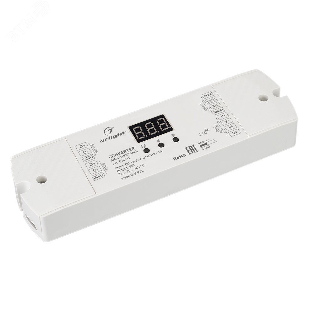 Изображение товара Конвертер DMX512 в SPI 12-24V IP20 Arlight SMART-K38-DMX
