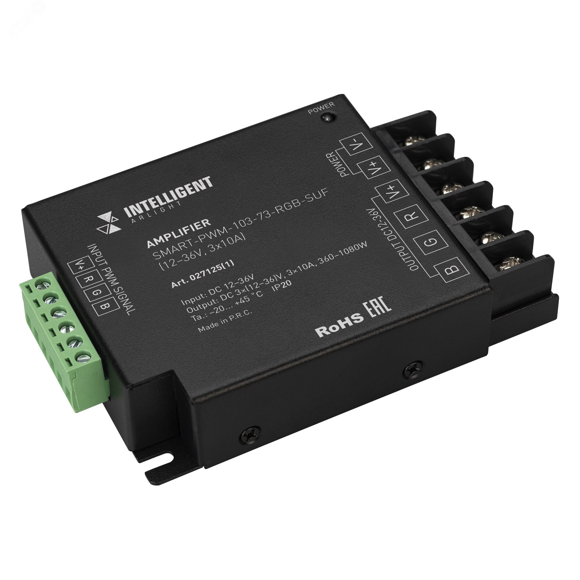 Изображение товара Усилитель INTELLIGENT ARLIGHT SMART-PWM-103-73-RGB-SUF Black (12-36V, 3x10A)