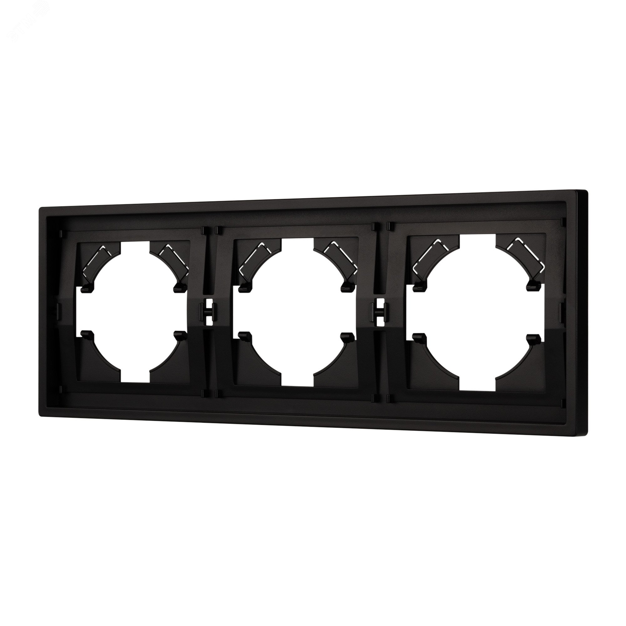 Изображение товара Пластиковая рамка TENDO 3 поста черная матовая IP20 короткий монтаж