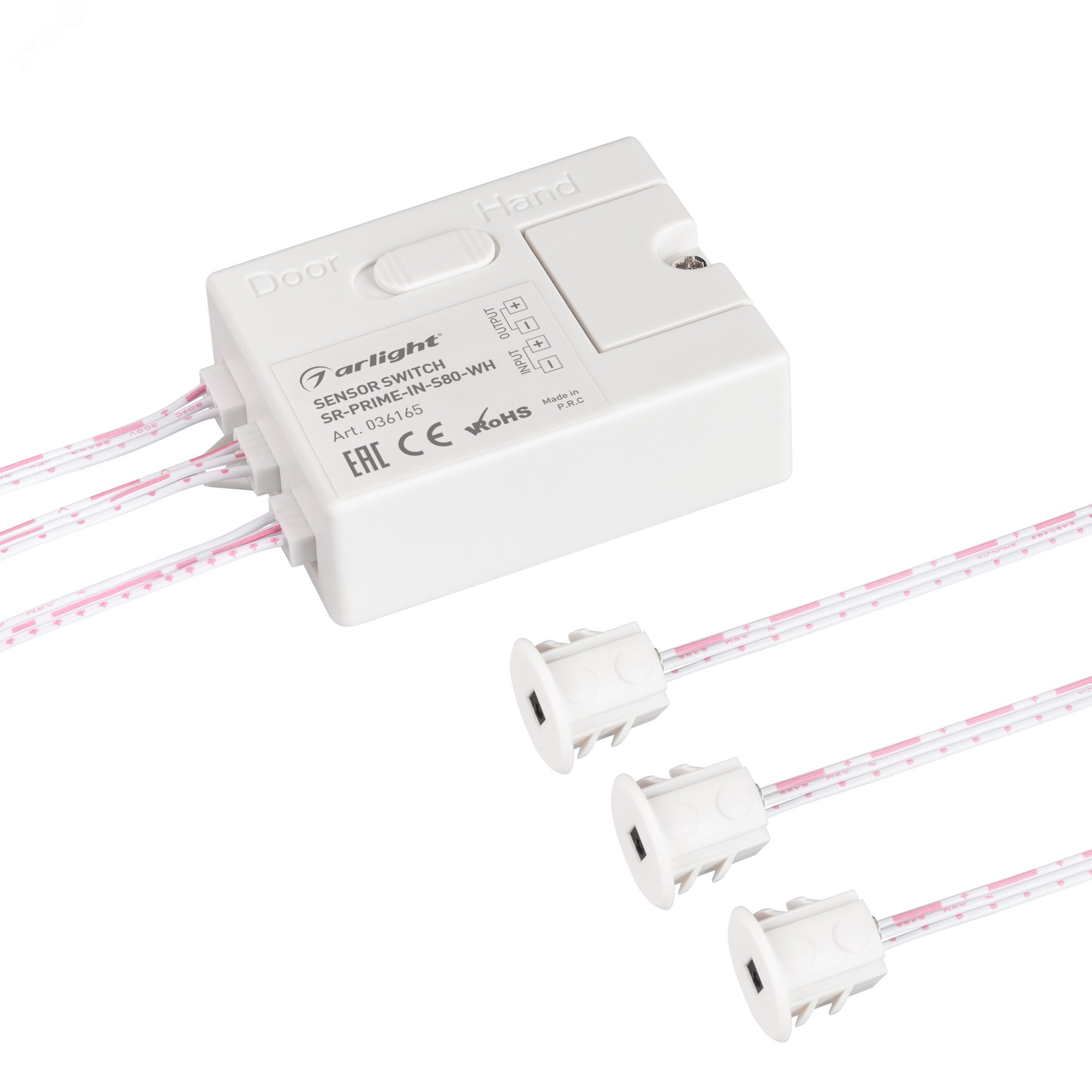 Изображение товара Ик-датчик SR-PRIME-IN-S80-WH 12-24V 96-192W для шкафов и мебели