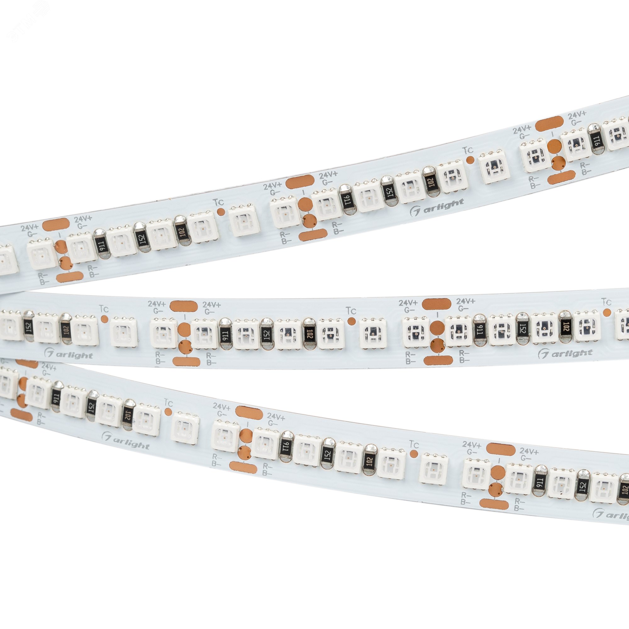 Изображение товара Светодиодная лента RGB 17.3Вт/м 24В IP20 SMD 3838 5м