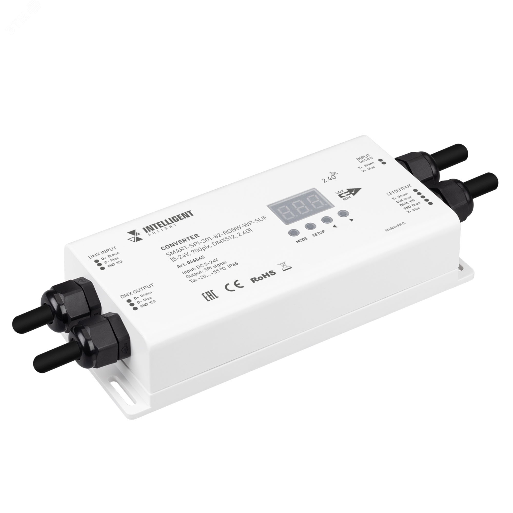 Изображение товара Конвертер DMX512 в SPI для светодиодов IP65 5-24V ARLIGHT SMART-SPI-301-82-RGBW-WP-SUF
