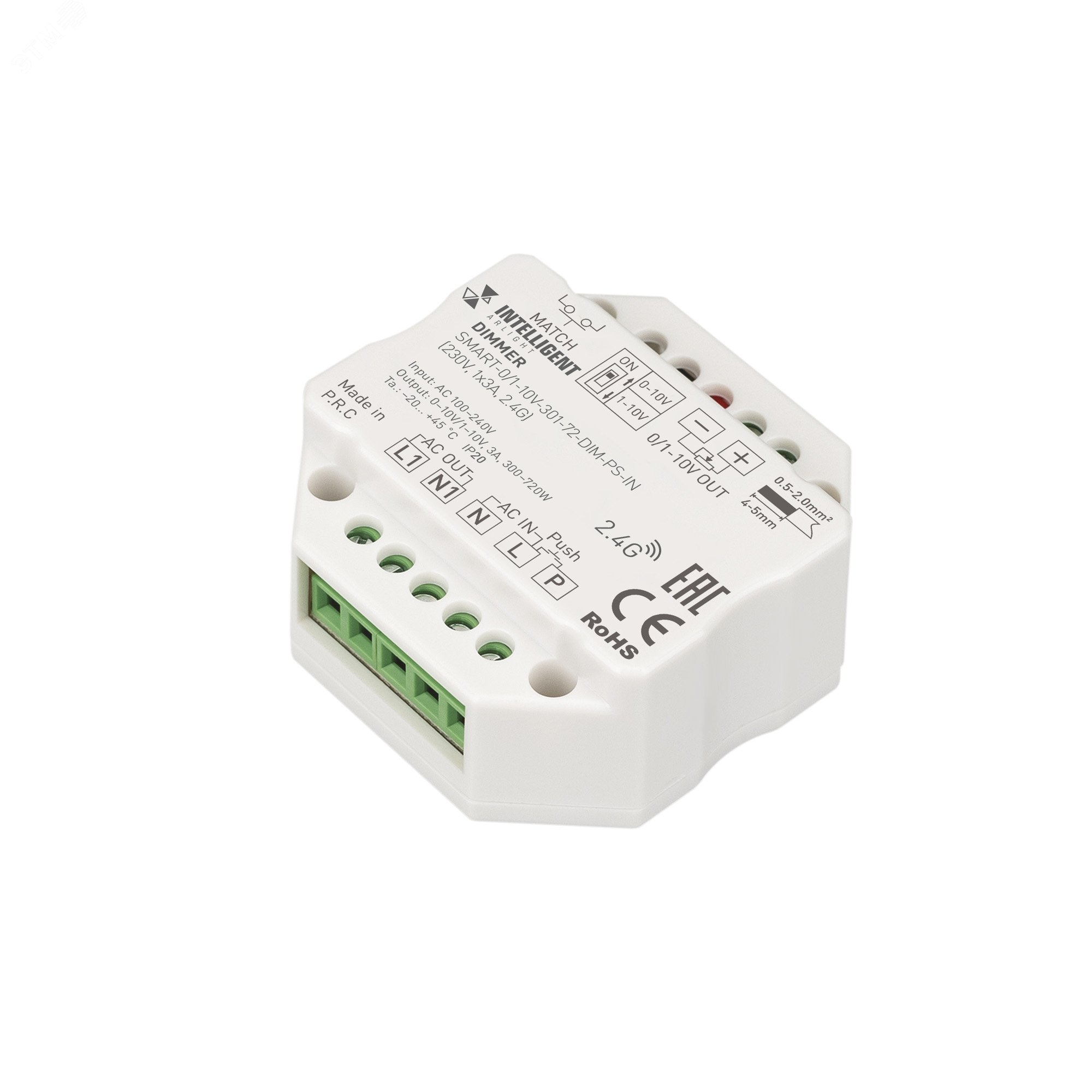 Изображение товара Диммер INTELLIGENT SMART-0/1-10V-301-72-DIM-PS-IN 230V 1x3A IP20