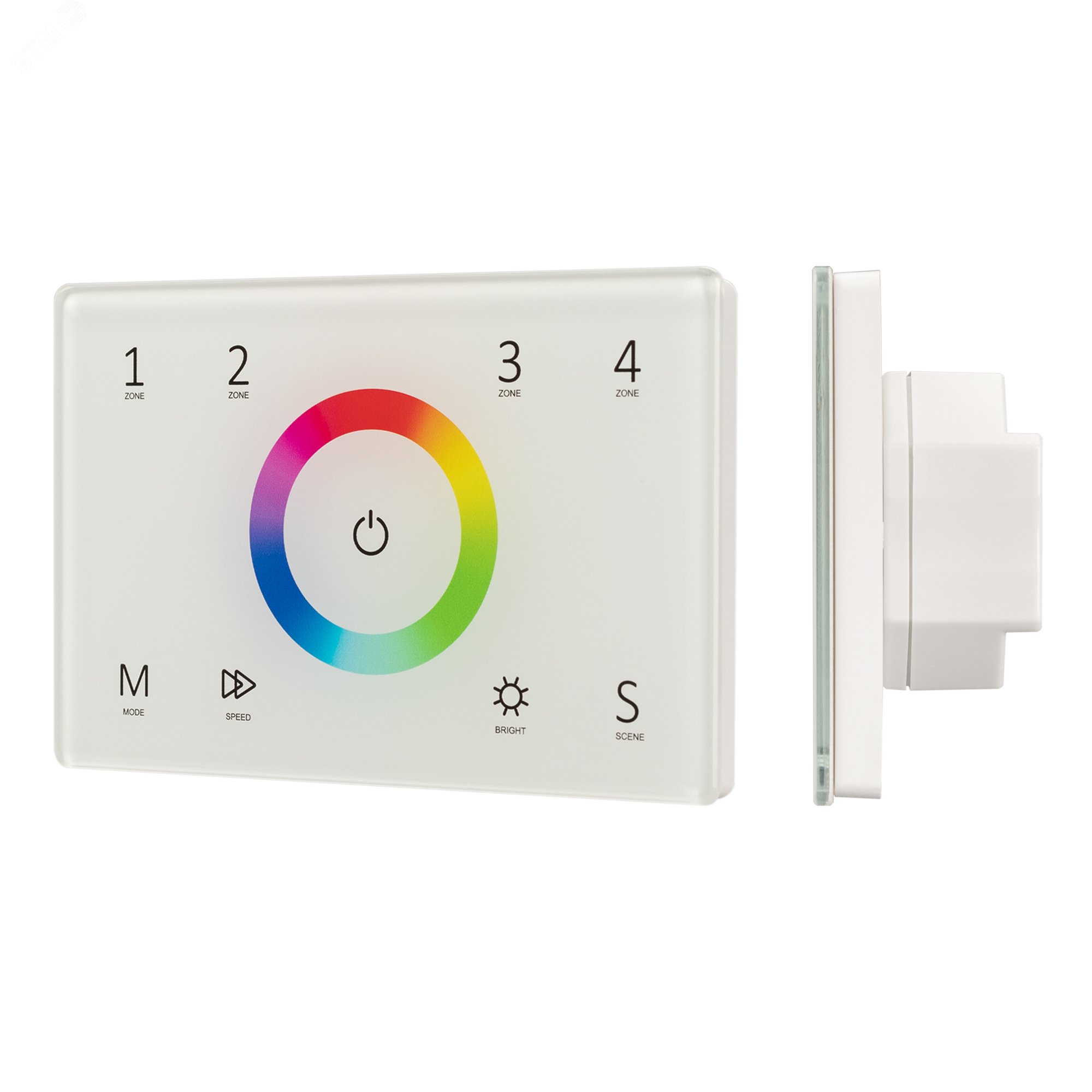 Изображение товара Панель Sens SMART-P83-RGB White (230V, 4 зоны, 2.4G) (ARL, IP20 Пластик, 5 лет) (шт)
