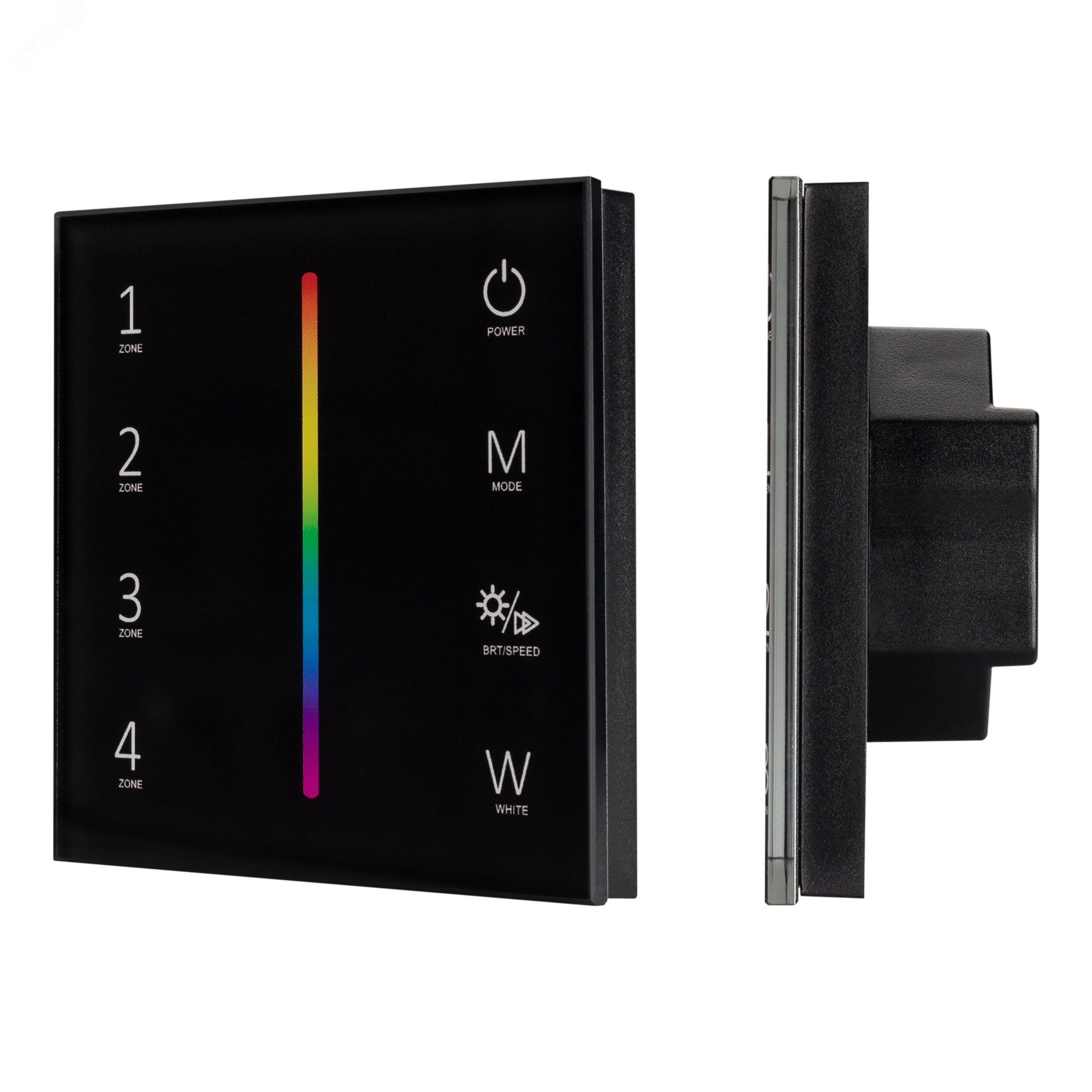Изображение товара Панель Sens SMART-P30-RGBW Black (230V, 4 зоны, 2.4G) (ARL, IP20 Пластик, 5 лет) (шт)