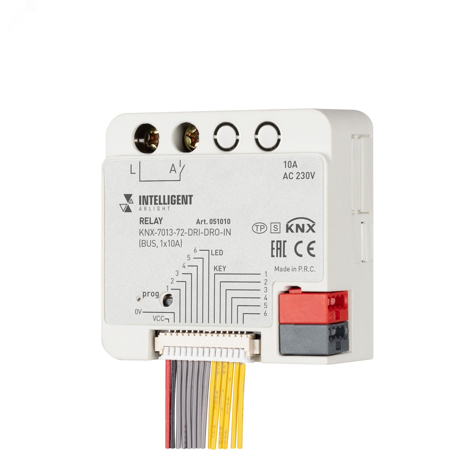 Изображение товара INTELLIGENT ARLIGHT Релейный модуль KNX-7013-72-DRI-DRO-IN (BUS, 1x10A) (IARL, IP20 Пластик, 2 года) (шт)