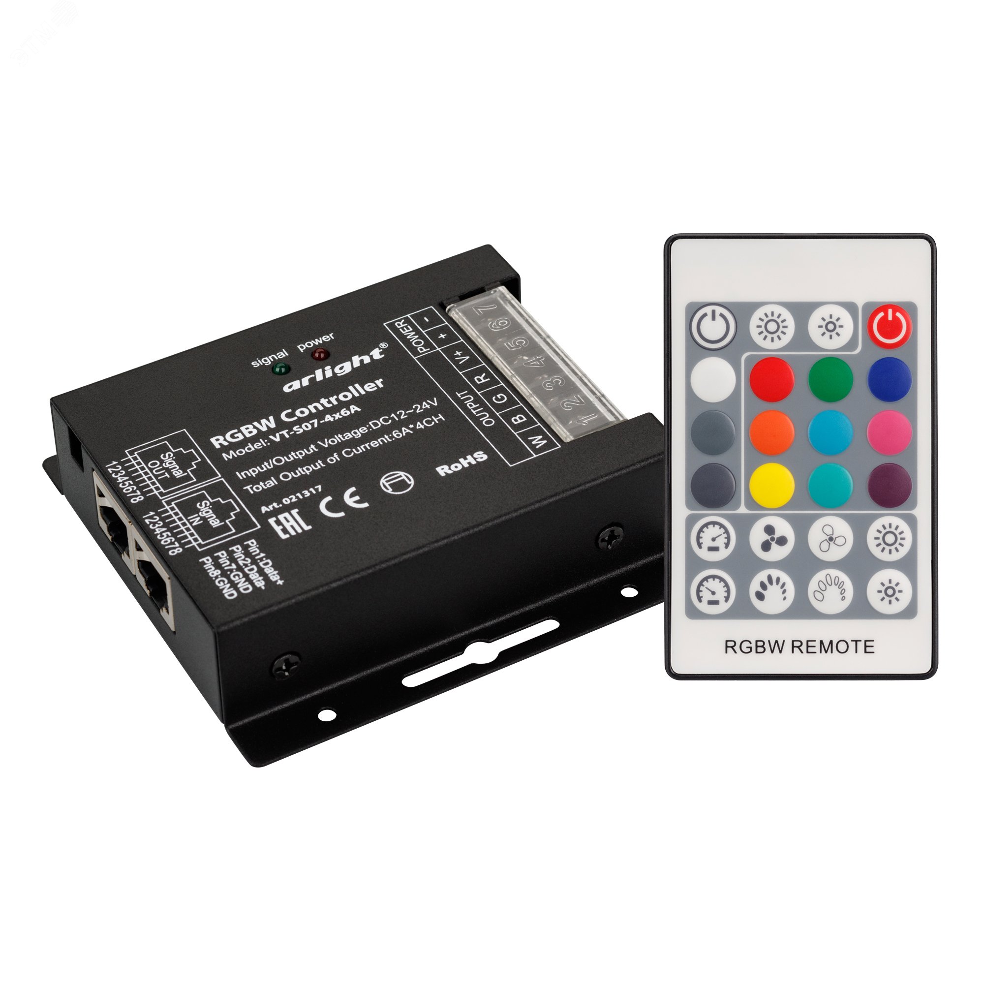 Контроллер VT-S07-4x6A (12-24V, ПДУ 24 кн, RF) (ARL, IP20 Металл, 2 года) 021317 Arlight