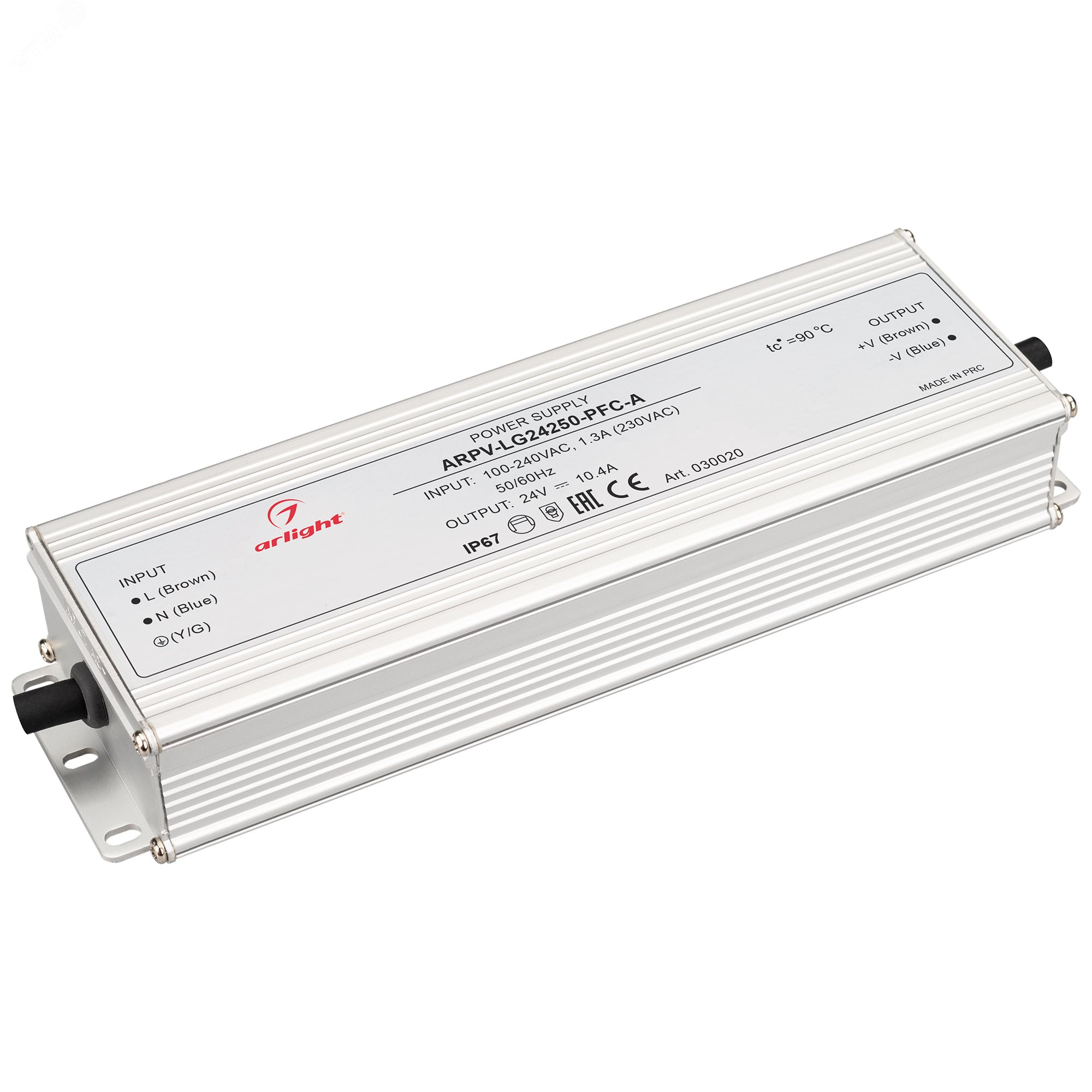 Изображение товара Блок питания ARPV-LG24250-PFC-A (24V, 10.4A, 250W) (ARL, IP67 Металл, 5 лет) (шт) Изображение товара Блок питания ARPV-LG24250-PFC-A (24V, 10.4A, 250W) (ARL, IP67 Металл, 5 лет) (шт)