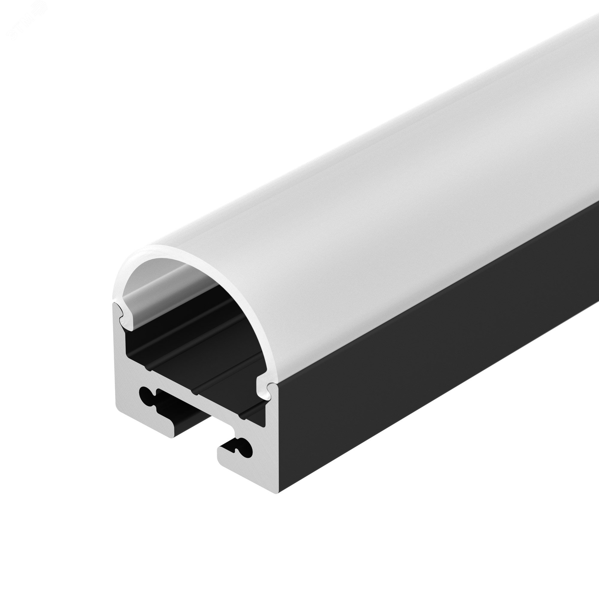 Изображение товара Профиль с экраном SL-LINE-2011M-2500 BLACK+OPAL ROUND (ARL, Алюминий) (шт)