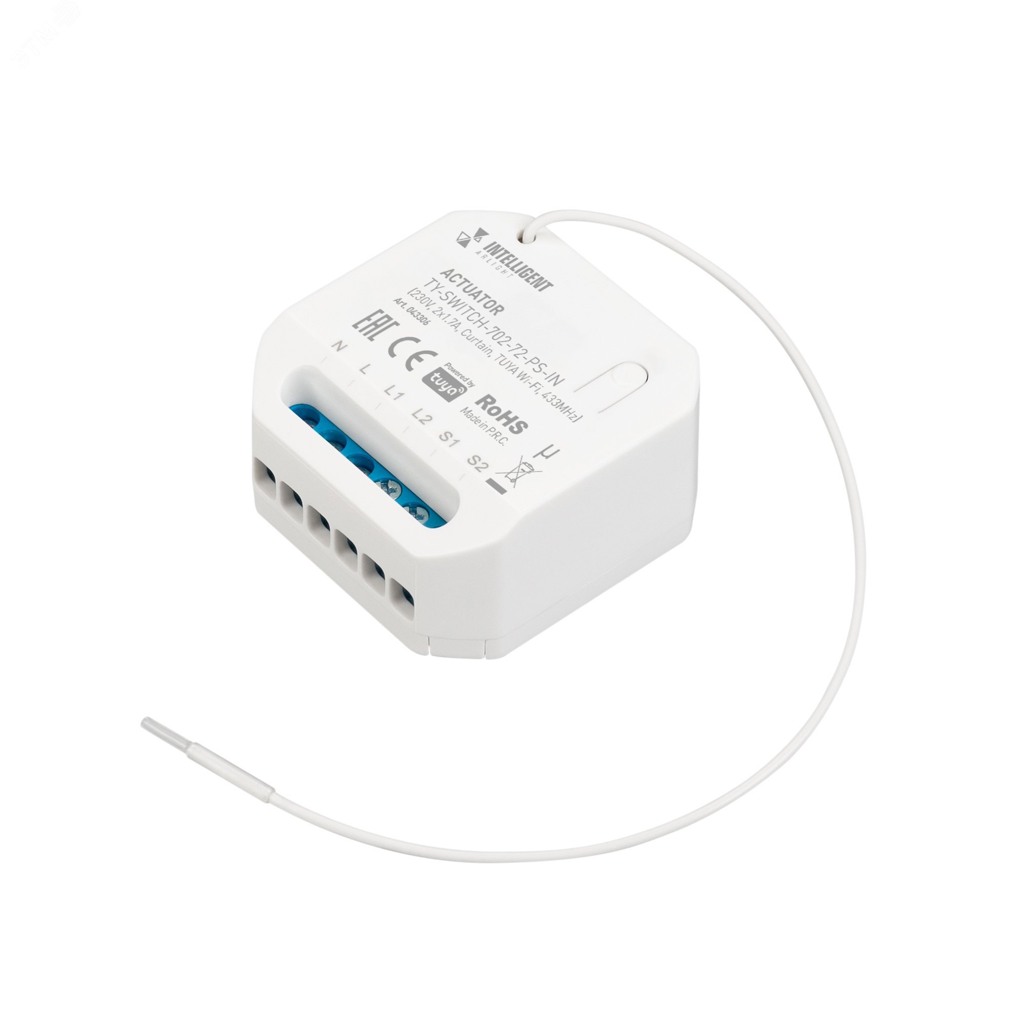 Изображение товара Актуатор для штор Arlight TY-SWITCH-702-72-PS-IN 230V 1.7A Wi-Fi RF Изображение товара Актуатор для штор Arlight TY-SWITCH-702-72-PS-IN 230V 1.7A Wi-Fi RF