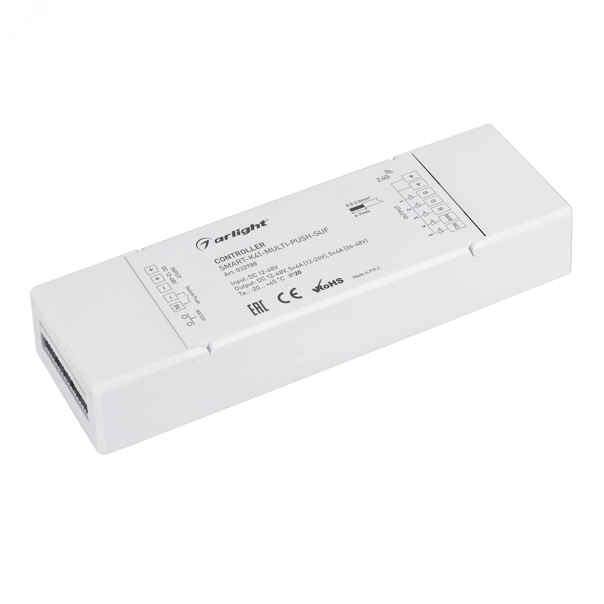 Изображение товара Контроллер RGB MIX 12-48V 5x6A IP20 пульт Arlight SMART-K41-MULTI-PUSH-SUF
