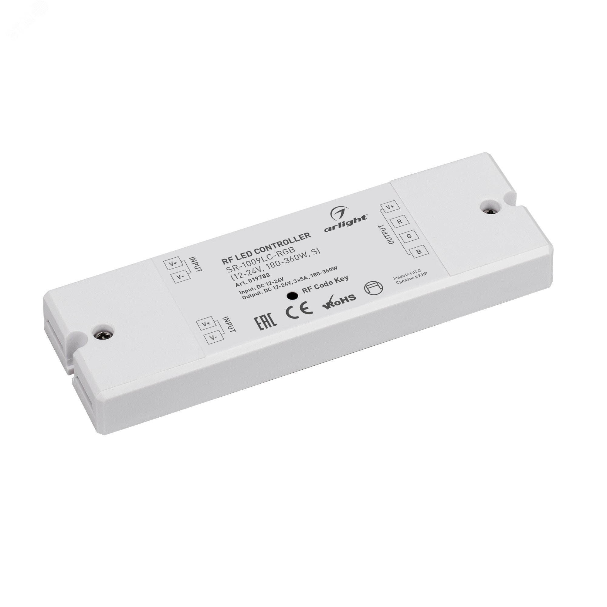 Контроллер SR-1009LC-RGB (12-24V, 180-360W, S) (ARL, IP20 Пластик, 3 года) 019788 Arlight