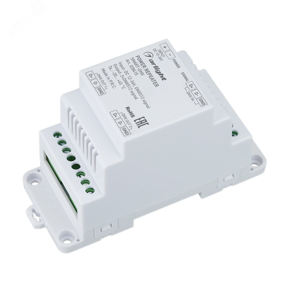 Изображение товара Усилитель SMART-DMX 12-36V, 2CH для DIN-рейки