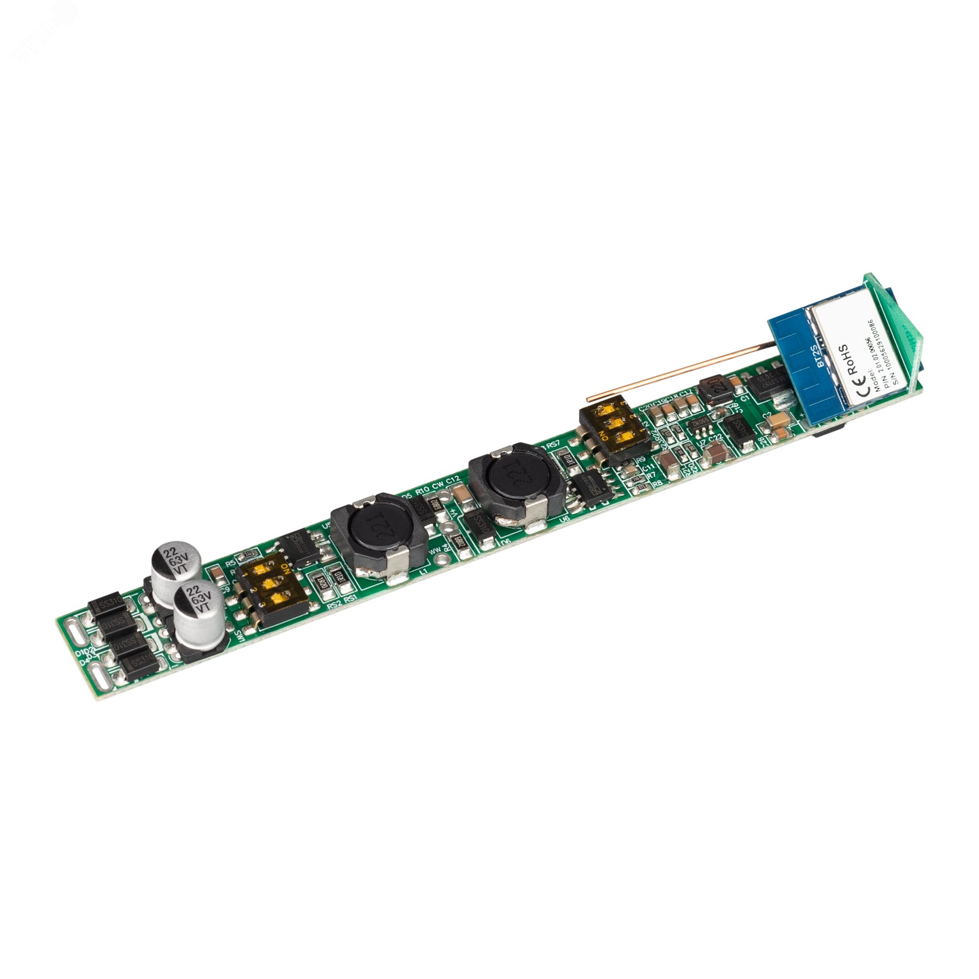 Изображение товара Диммер INTELLIGENT SMART-CC-202-72-MIX-IN (48V, 2x350-700mA, Track, TUYA BLE, 2.4G) (IARL, IP20, Пластик, 5 лет) (шт)