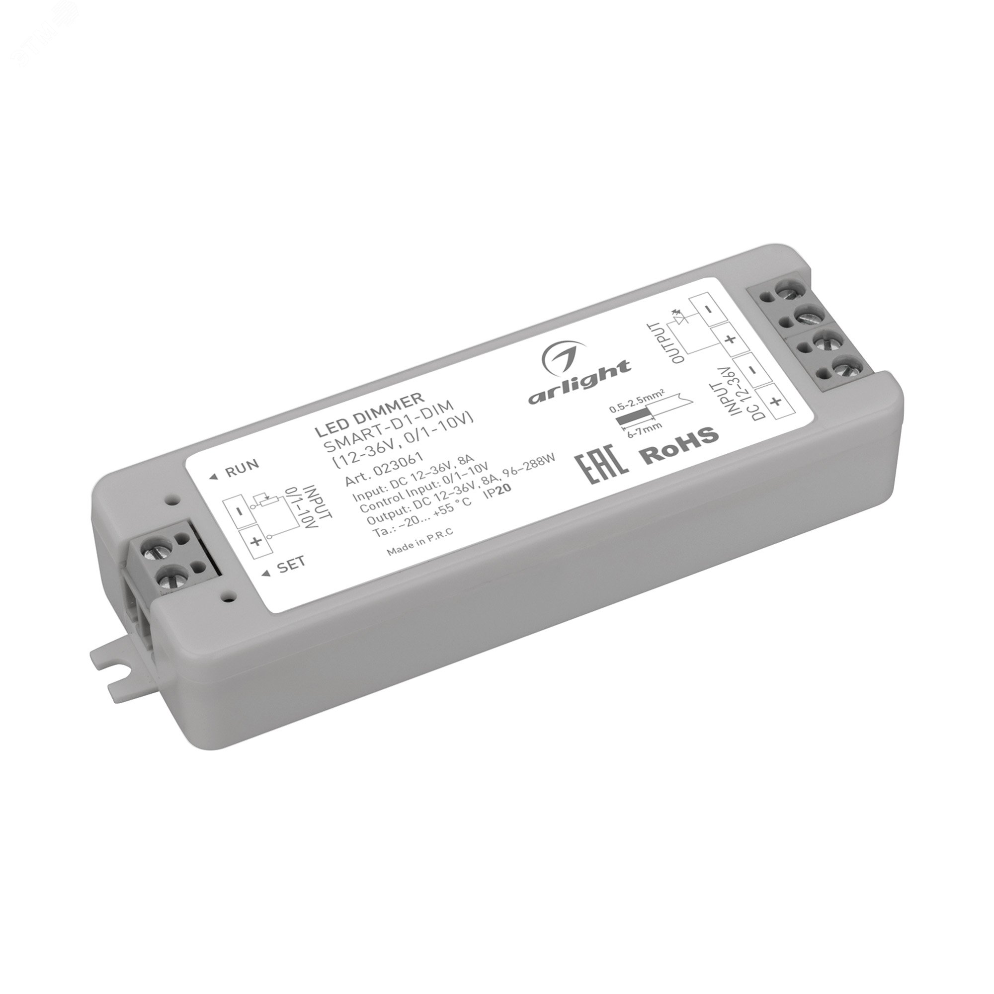 Изображение товара Диммер SMART-D1-DIM (12-36V, 0/1-10V) (ARL, IP20 Пластик, 5 лет) (шт)