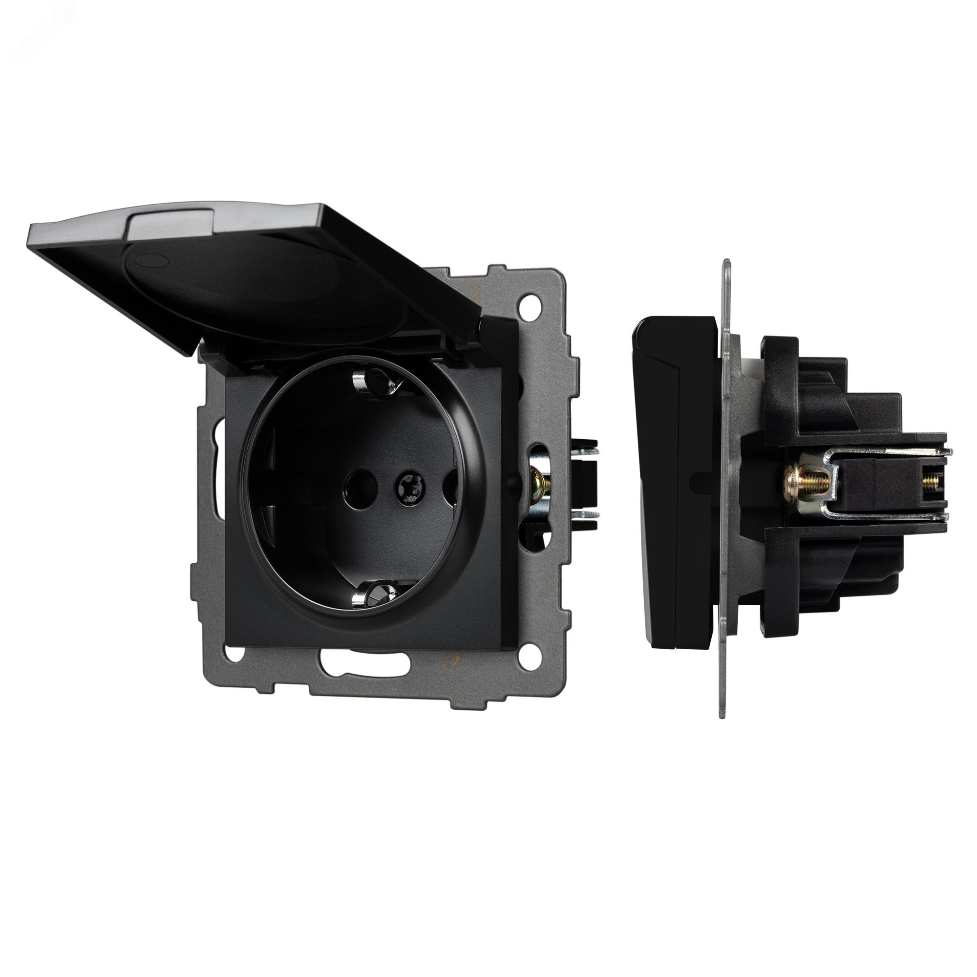 Изображение товара Влагозащищенный механизм розетки SCT-MCP-PL-BK-V 16A 220V IP44