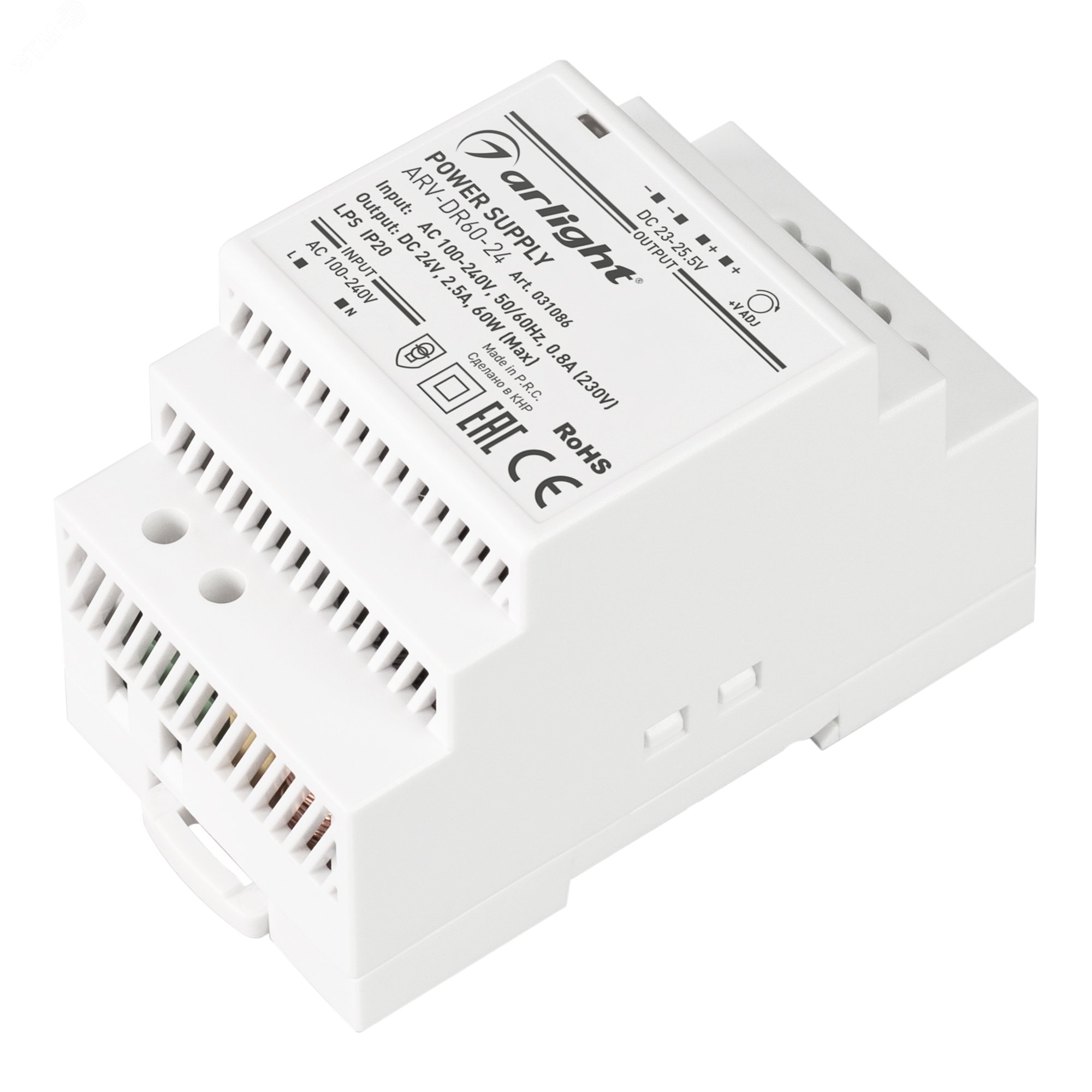 Изображение товара Блок питания ARV-DR60-24 24V 2.5A 60W для DIN-рейки IP20