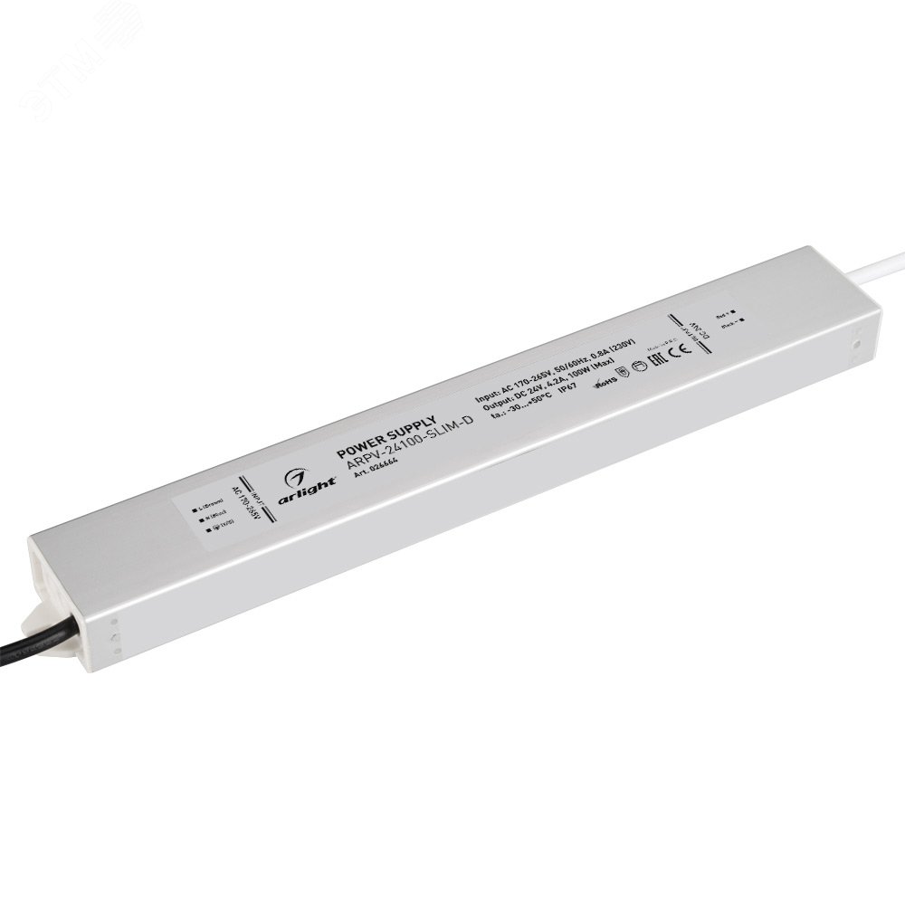 Изображение товара Блок питания ARPV-24100-SLIM-D 24V 4.2A 100W IP67 металл для светодиодов