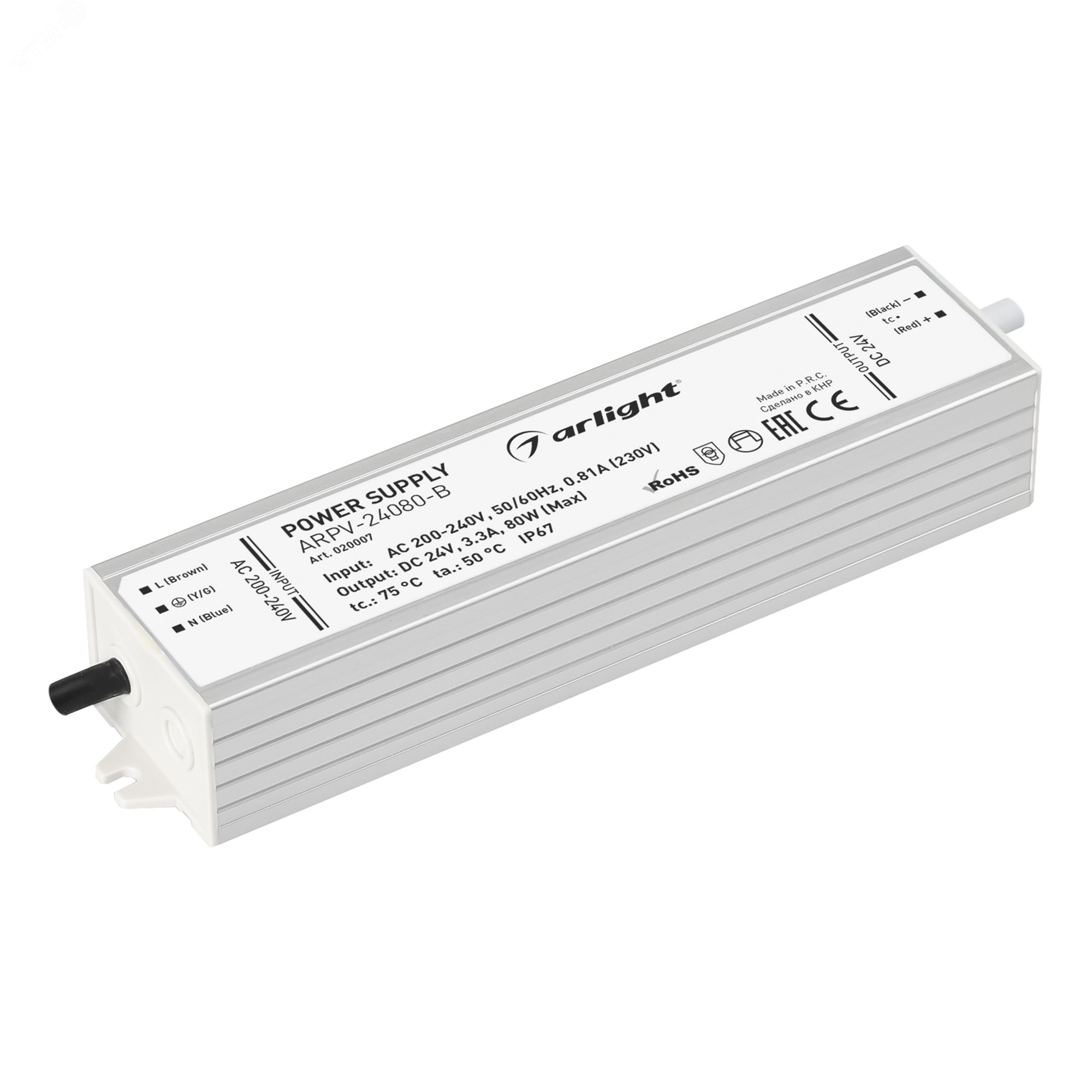 Изображение товара Блок питания ARPV-24080-B 24V 3.3A 80W IP67