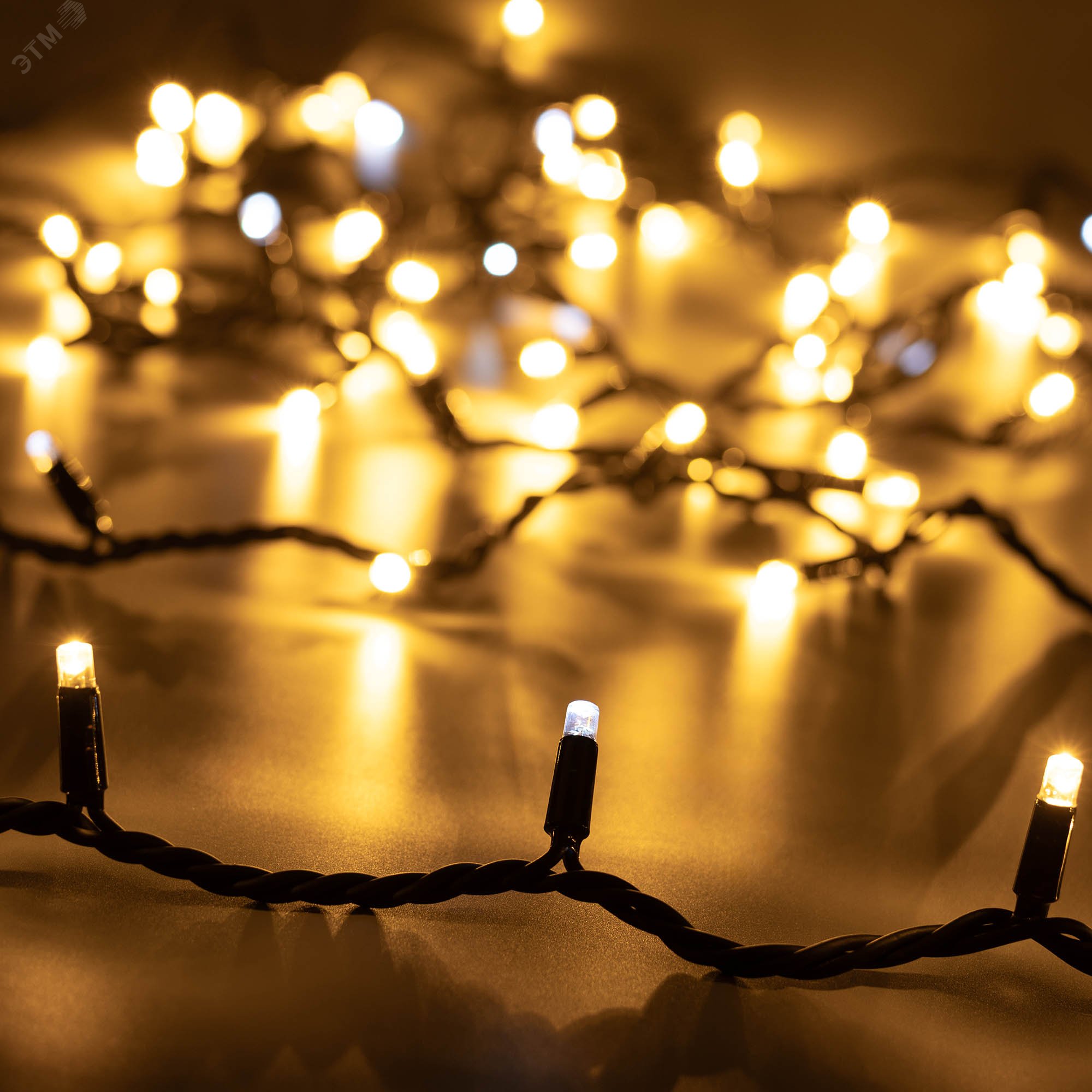 Изображение товара Гирлянда светодиодная декоративная ARD-STRING-PRO-10000-BLACK-100LED-FLASH WARM 230V, 7W ARDCL, IP65 (шт)