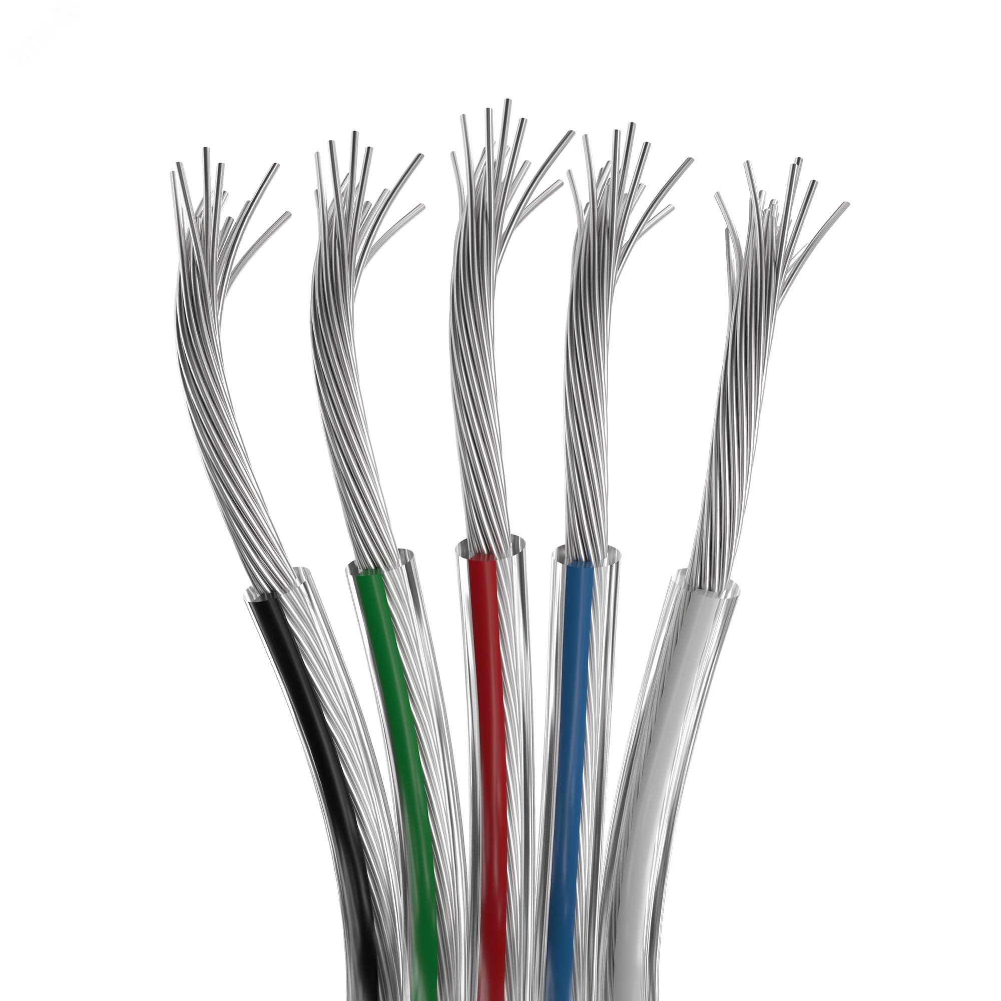 Изображение товара Шлейф питания ARL-22AWG-CLEAR-5Wire-CU для RGBW лент, 50 м